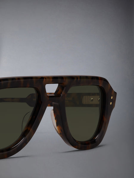 ACETATE AVIATOR SUNGLASSES DARK BROWN
