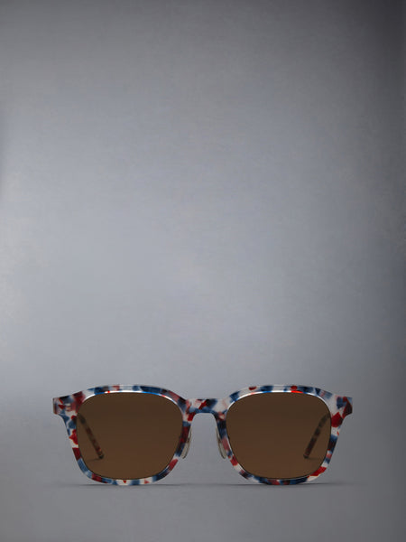 ACETATE RECTANGULAR SUNGLASSES RWBWHT