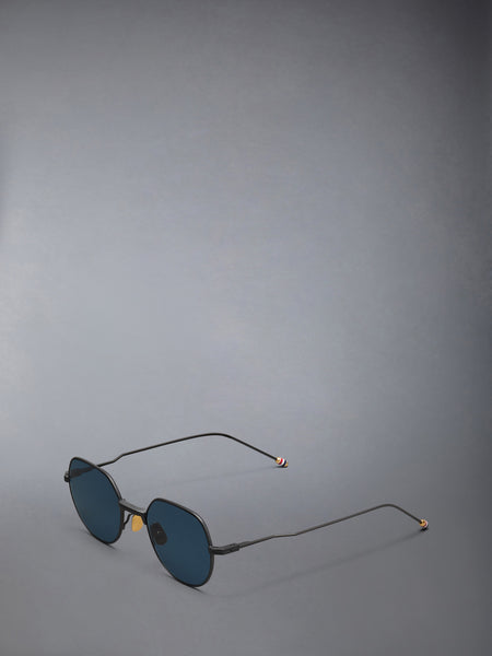 TITANIUM ROUND SUNGLASSES BLACK
