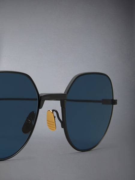 TITANIUM ROUND SUNGLASSES BLACK