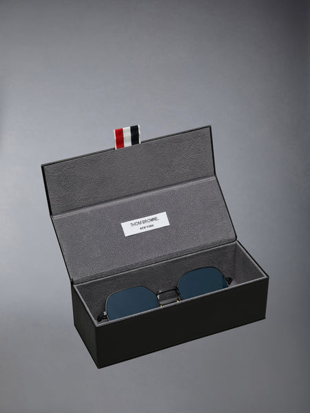 TITANIUM ROUND SUNGLASSES BLACK