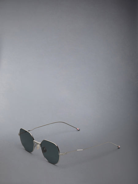 TITANIUM ROUND SUNGLASSES MED GREY