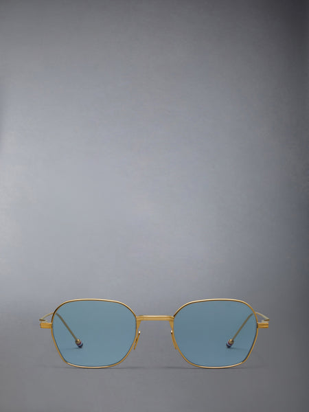 TITANIUM RECTANGULAR SUNGLASSES YELLOW GOLD