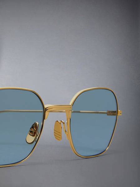 TITANIUM RECTANGULAR SUNGLASSES YELLOW GOLD