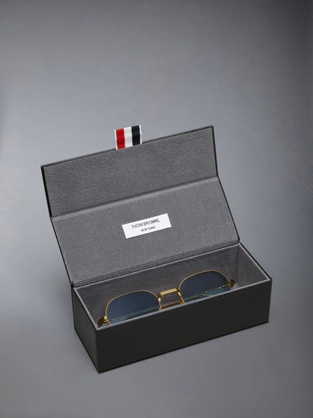 TITANIUM RECTANGULAR SUNGLASSES YELLOW GOLD
