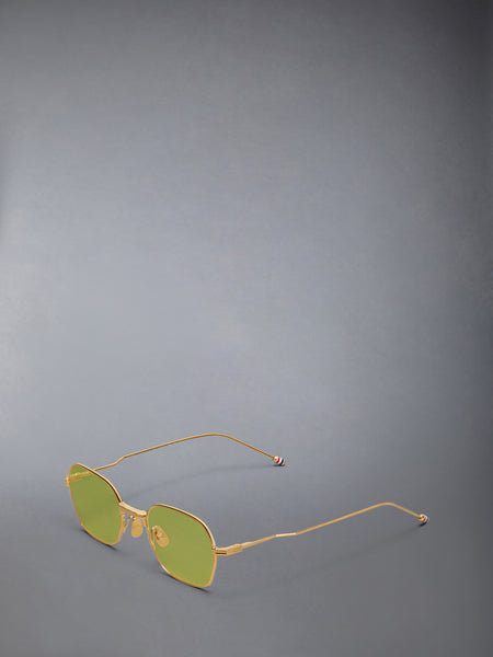 TITANIUM RECTANGULAR SUNGLASSES YELLOW GOLD