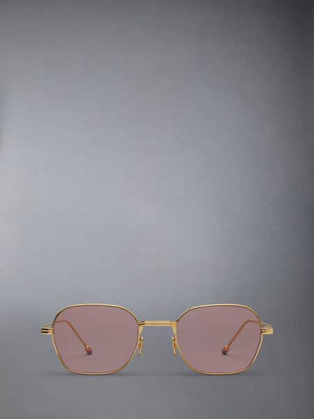 TITANIUM RECTANGULAR SUNGLASSES YELLOW GOLD