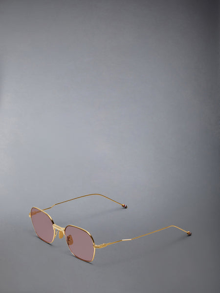TITANIUM RECTANGULAR SUNGLASSES YELLOW GOLD