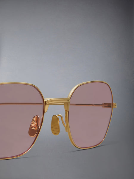 TITANIUM RECTANGULAR SUNGLASSES YELLOW GOLD