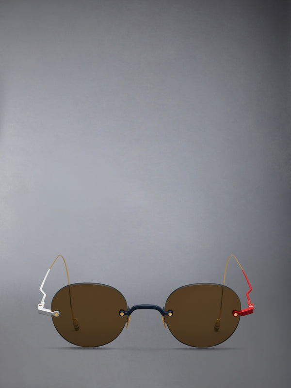 TITANIUM RIMLESS ROUND SUNGLASSES - featured image