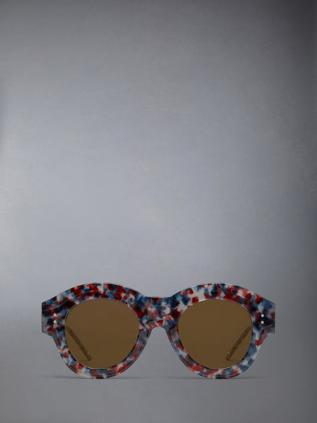 ACETATE ROUND SUNGLASSES RWBWHT