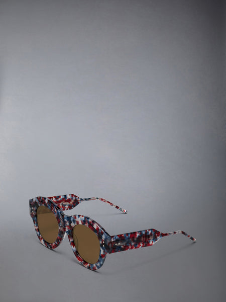 ACETATE ROUND SUNGLASSES RWBWHT