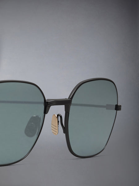TITANIUM RECTANGULAR SUNGLASSES BLACK/CHARCOAL
