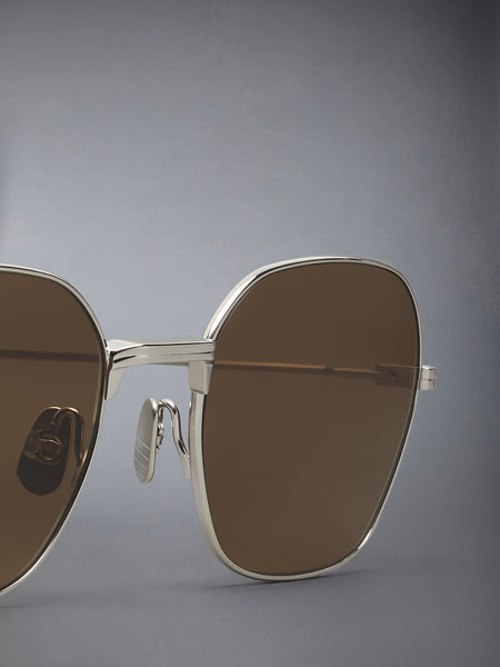 TITANIUM RECTANGULAR SUNGLASSES SILVER