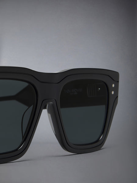 ACETATE RECTANGULAR SUNGLASSES BLACK