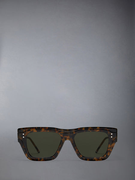 ACETATE RECTANGULAR SUNGLASSES DARK BROWN