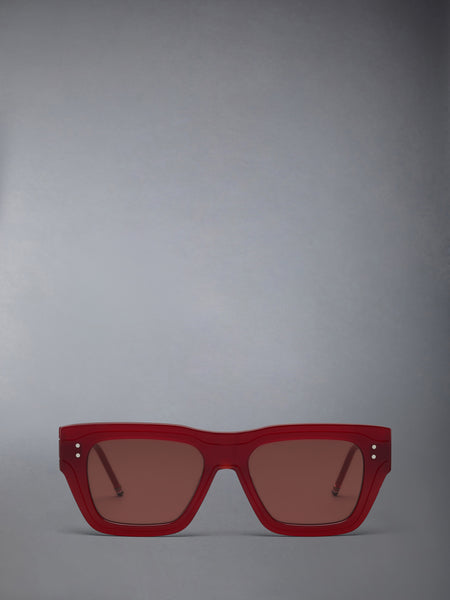 ACETATE RECTANGULAR SUNGLASSES RED