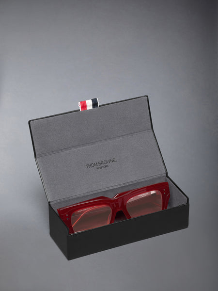 ACETATE RECTANGULAR SUNGLASSES RED