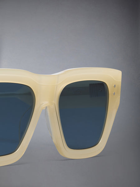 ACETATE RECTANGULAR SUNGLASSES PASTEL YELLOW