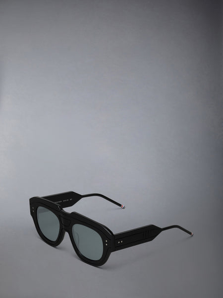 ACETATE RECTANGULAR SUNGLASSES BLACK