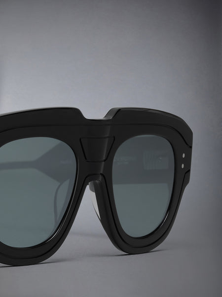 ACETATE RECTANGULAR SUNGLASSES BLACK
