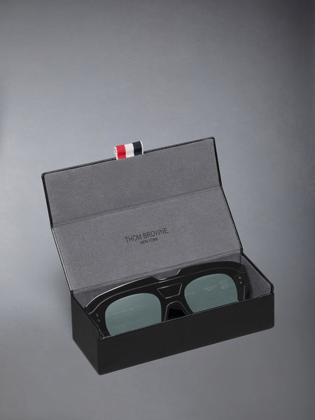 ACETATE RECTANGULAR SUNGLASSES BLACK