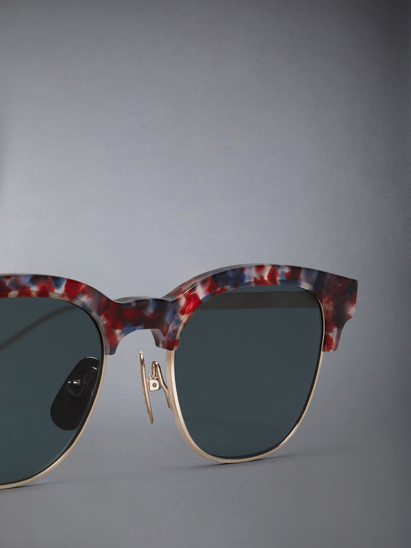 ACETATE AND TITANIUM OVAL SUNGLASSES - image 3