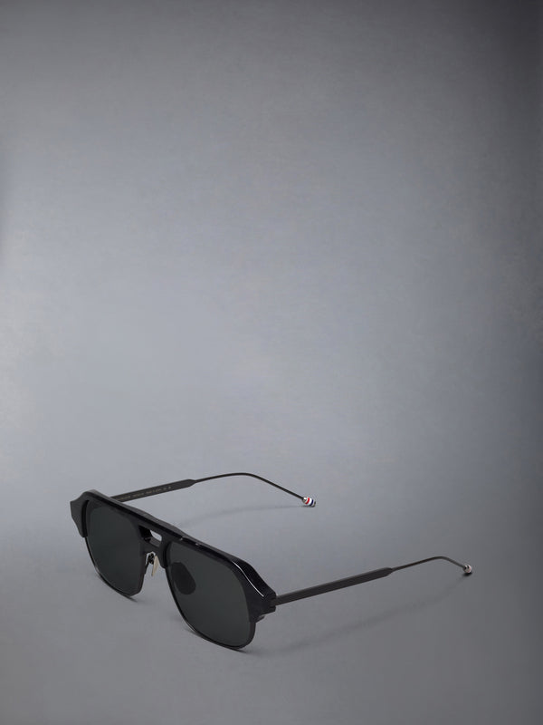 ACETATE AND TITANIUM AVIATOR PILOT SUNGLASSES - image 2