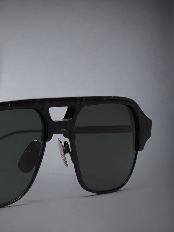 ACETATE AND TITANIUM AVIATOR PILOT SUNGLASSES - image 3