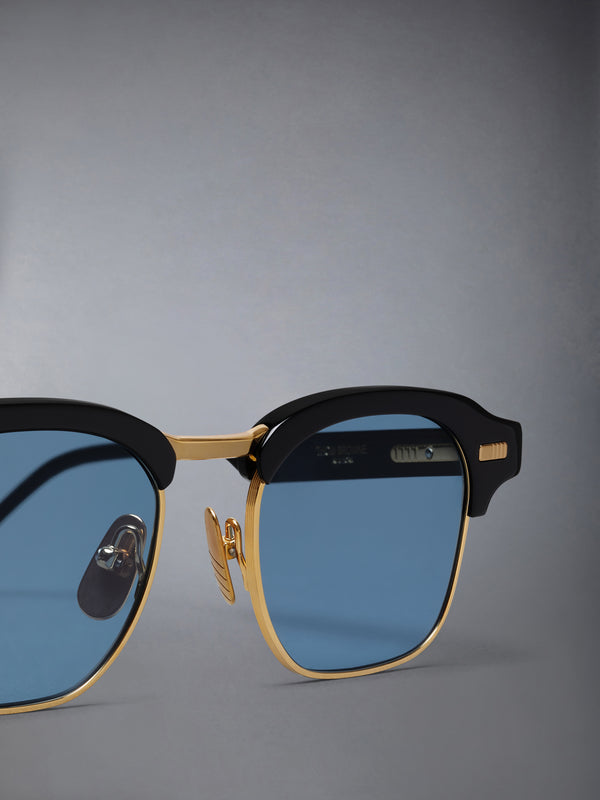 ACETATE AND TITANIUM SQUARE SUNGLASSES - image 3