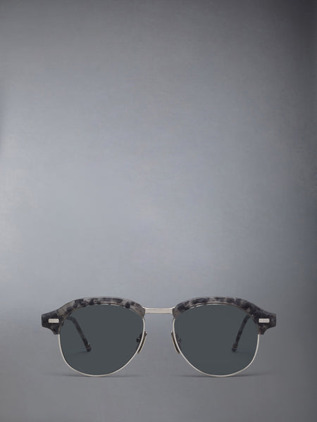 ACETATE AND TITANIUM PILOT SUNGLASSES DARK GREY