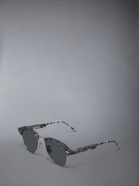 ACETATE AND TITANIUM PILOT SUNGLASSES DARK GREY