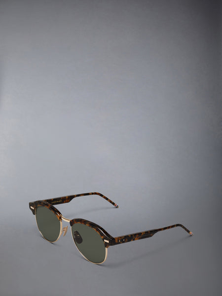 ACETATE AND TITANIUM PILOT SUNGLASSES DARK BROWN