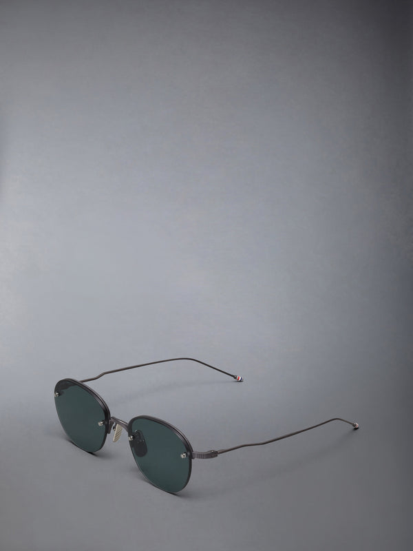 TITANIUM SEMI RIMLESS OVAL SUNGLASSES - image 2