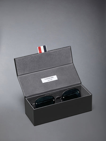 TITANIUM SEMI RIMLESS PILOT SUNGLASSES BLACK