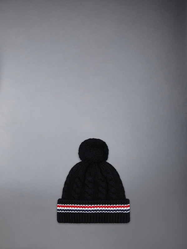 CASHMERE BABY CABLE STITCH POM POM HAT - image 3