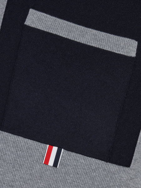 Merino Wool Jersey Framing Paper Label Pocket Scarf NAVY