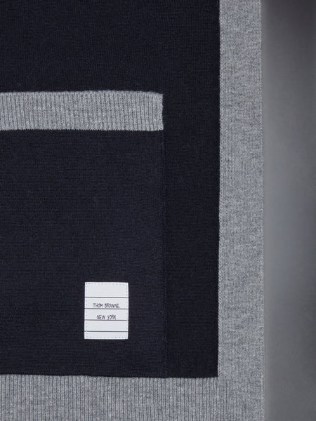 Merino Wool Jersey Framing Paper Label Pocket Scarf NAVY