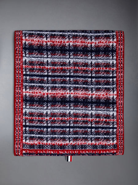 Tartan Merino and Mohair Stripe Scarf RWBWHT