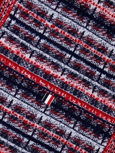 Tartan Merino and Mohair Stripe Scarf RWBWHT