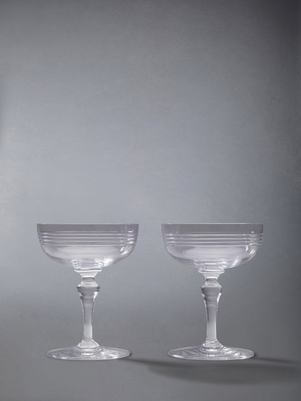 CRYSTAL 4-BAR BACCARAT CHAMPAGNE COUPES - featured image