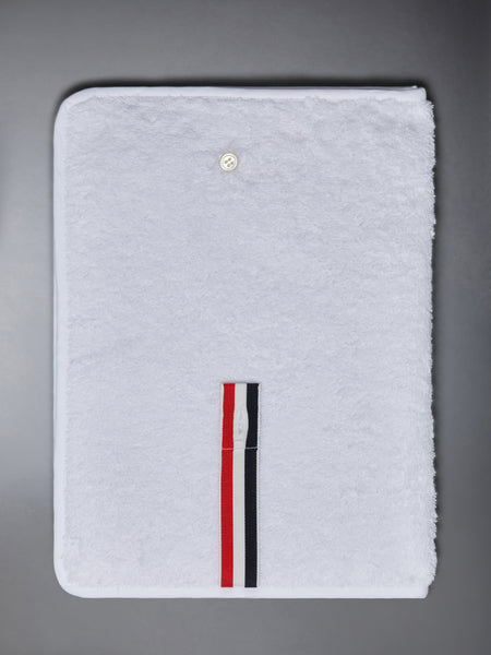 COTTON TERRY FRETTE GYM TOWEL WHITE