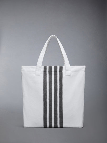 VELOUR 4-BAR BEACH BAG WHITE
