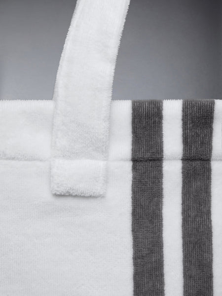 VELOUR 4-BAR BEACH BAG WHITE