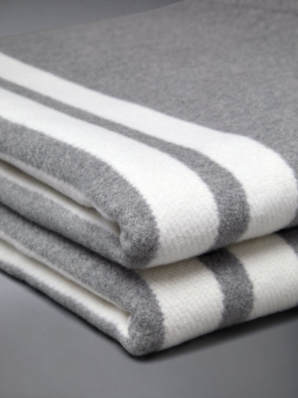 WOOL CASHMERE 4-BAR FRETTE THROW - image 3