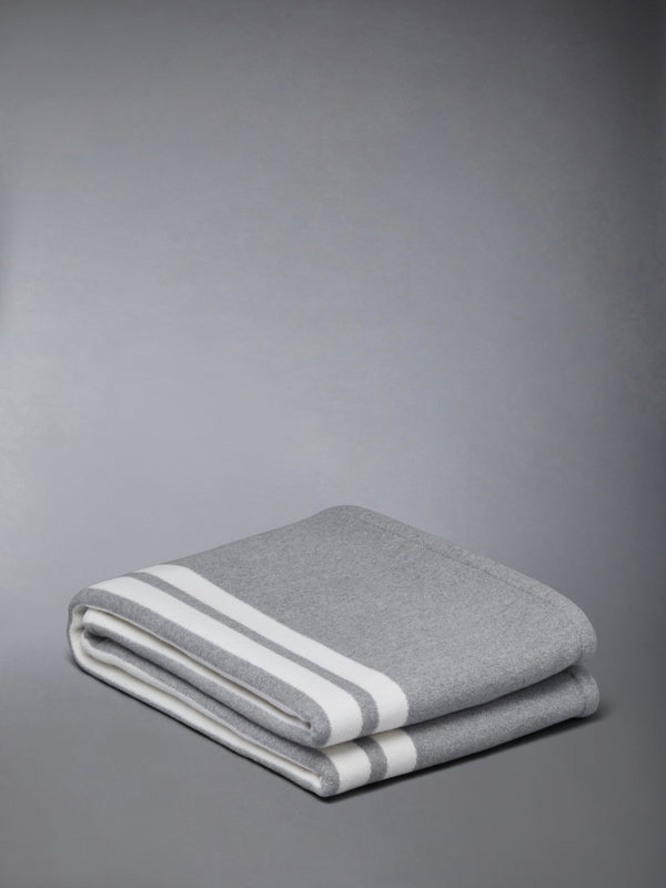 WOOL CASHMERE 4-BAR FRETTE BLANKET (LARGE) - featured image