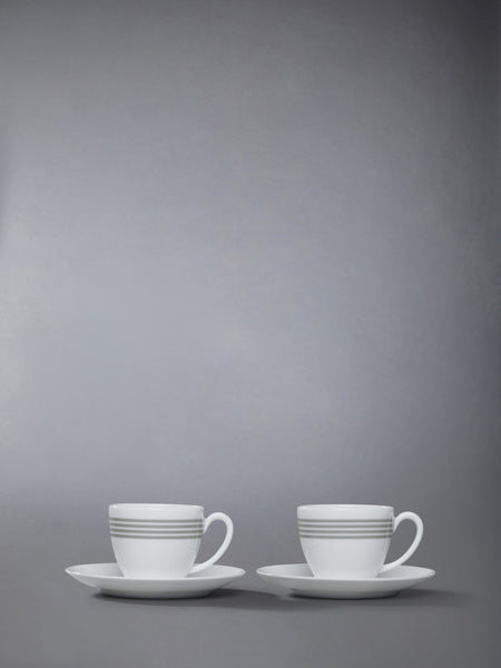 LIMOGES PORCELAIN 4-BAR HAVILAND COFFEE CUP SET WHITE