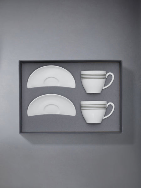 LIMOGES PORCELAIN 4-BAR HAVILAND COFFEE CUP SET WHITE