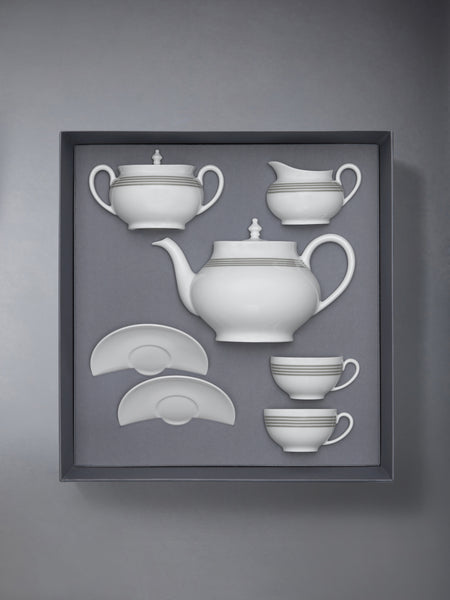 LIMOGES PORCELAIN 4-BAR HAVILAND TEA TIME SET WHITE