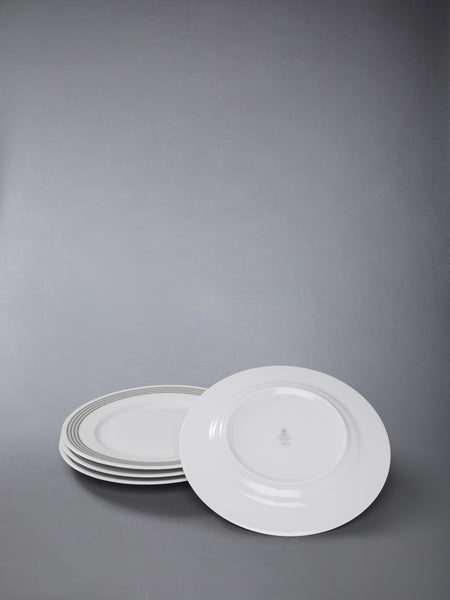 LIMOGES PORCELAIN 4-BAR HAVILAND TEA TIME PLATES SET WHITE